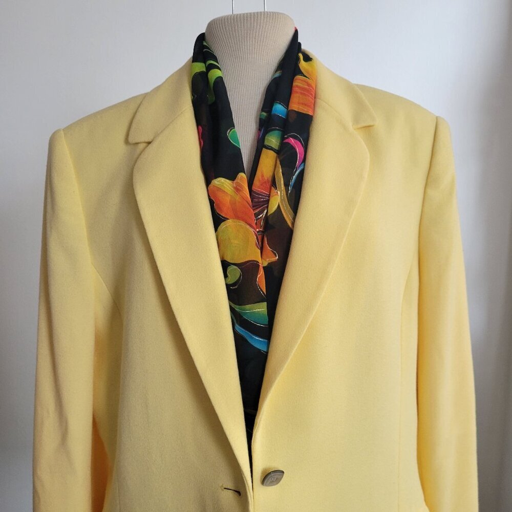 Kasper A.S.L. Professional Yellow Women’s Blazer/Jacket (Size: 12)